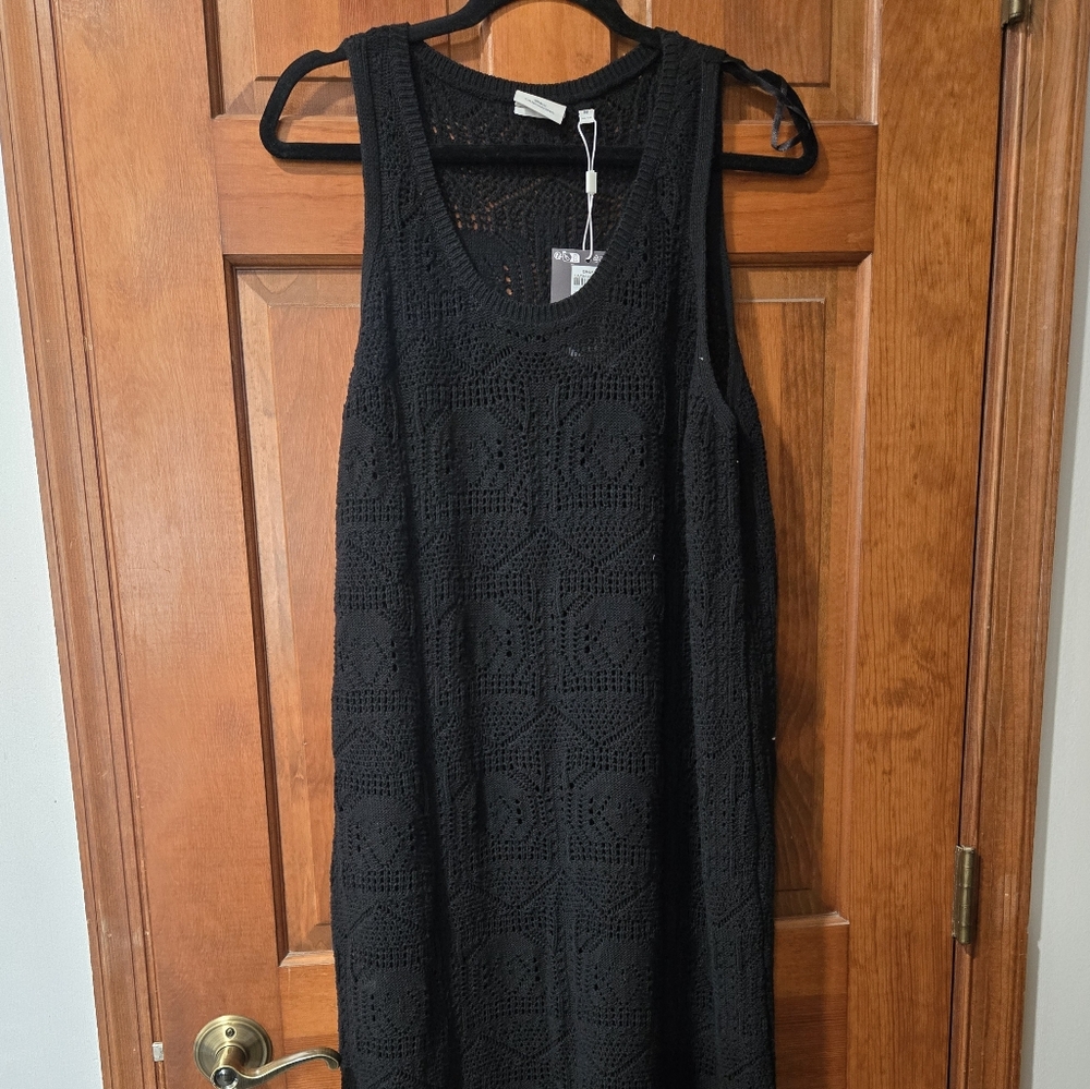 Maxy open stitch sleeveless scoop neck beach dress